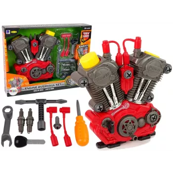 LEAN TOYS Car Engine for the Little Mechanic - DIY Assembly with Lights and Sounds