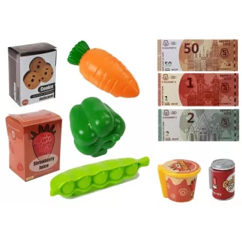 LEAN TOYS kases aparāta veikala komplekts ar mikrofonu un skaņas termināli – interaktīva rotaļlieta bērniem no 3 gadiem