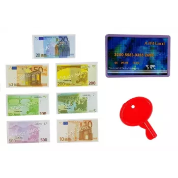 LEAN TOYS kases aparāts ar iepirkumu ratiņiem un aksesuāriem | 35 daļu lomu spēles komplekts ar strādājošu kalkulatoru, apgaismojamu skeneri, mikrofonu, iepirkumu ratiņiem un grozu | Vecumam no 3 gadiem