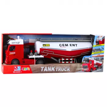 LEAN TOYS Cement Tanker Truck ar ūdens liešanas funkciju, gaismām un skaņām