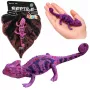 LEAN TOYS Chameleon gumijas figūriņa, staipīga, reālistiska, purpura rāpulis, 14 cm