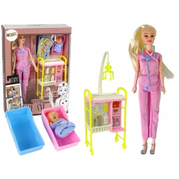 LEAN TOYS Children's Doll Doctor Long Hair Accessories