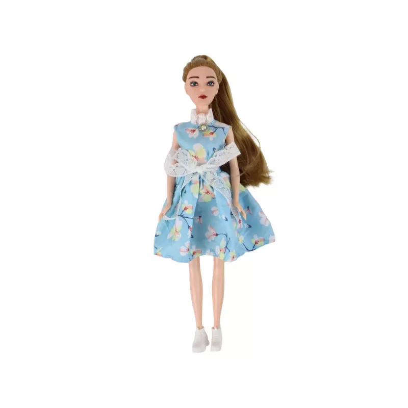 LEAN TOYS Bērnu lelle Emily Spring Garie Mati Zilā Kleita Kaķēns