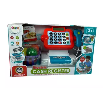 LEAN TOYS Children's Fiscal Cash Register Calculator Vegetable Basket