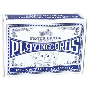 LEAN TOYS Classic spēļu kārtis ar plastmasas pārklājumu, zilas - Pokera izmērs, 54 kārtis, izturīgas pret šļakatām