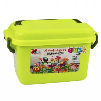LEAN TOYS Construction Blocks Flowers Colorful Flower Garden In Box 73 pcs.