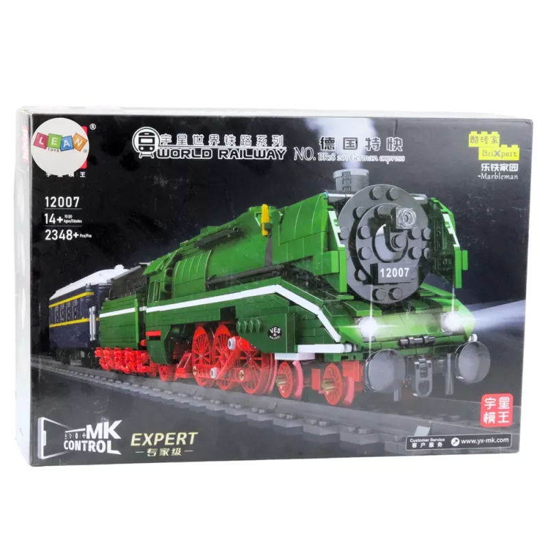 LEAN TOYS 23646 RC tvaika lokomotīves konstruktors ar tālvadības pulti un sliedēm, 2348 gab.