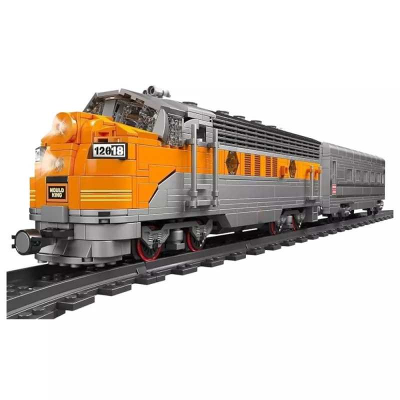 LEAN TOYS Construction Blocks Set - Gray/Yellow Remote Control Train (1,751 Pieces)