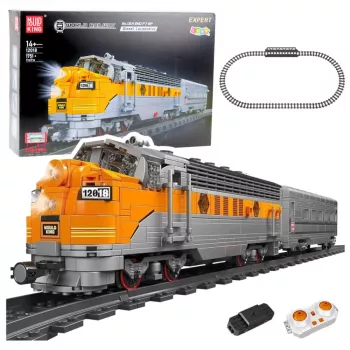 LEAN TOYS Construction Blocks Set - Gray/Yellow Remote Control Train (1,751 Pieces)