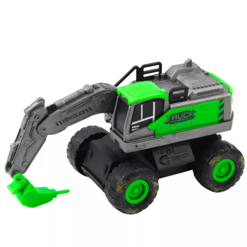 LEAN TOYS Construction Vehicle Excavator Loader Bulldozer Green Drive Mix