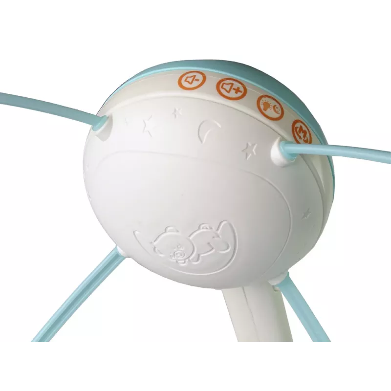 LEAN TOYS Cot Carrousel Projector Pilot Melodies Animal Noises Blue