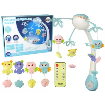 LEAN TOYS Cot Carrousel Projector Pilot Melodies Animal Noises Blue