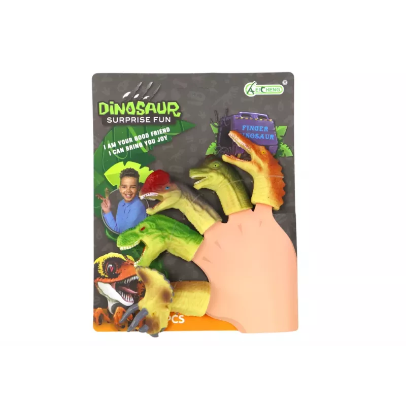 LEAN TOYS Dinosaurs Rubber Sensory Finger Puppets