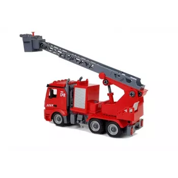 LEAN TOYS DIY Firetruck 2in1 Kit Removable Lifts Screwdriver Sound Light Effects Helmet