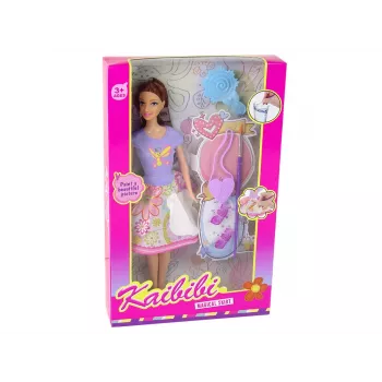LEAN TOYS Leļļu kleita krāsošanai ar garajiem matiem