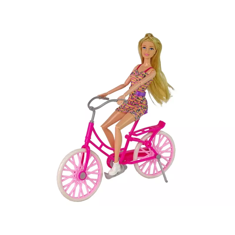 LEAN TOYS Doll on a Bicycle Pink