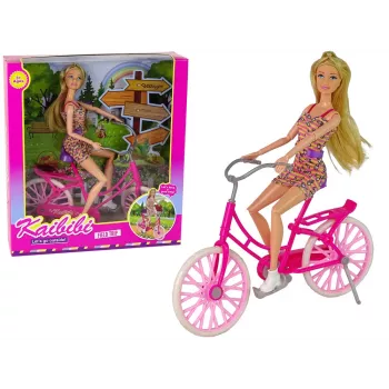 LEAN TOYS Doll on a Bicycle Pink