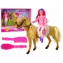 LEAN TOYS Doll Rider ar Brūnu Poniju Figūriņu Komplekts