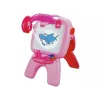LEAN TOYS Divpusējā tāfele ar krīta pildspalvām, statīvu un projektoru Attēli Rozā