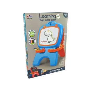 LEAN TOYS Divpusējā magnētiskā tāfele ar ziliem un sarkaniem šabloniem