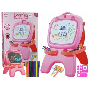 LEAN TOYS Double-sided Magnetic Chalkboard Pink Templates