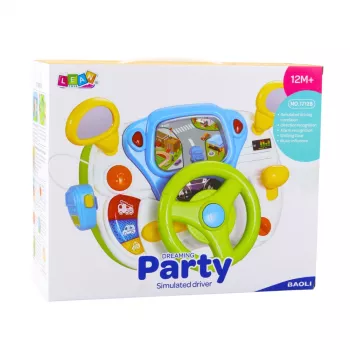LEAN TOYS Driving Simulator izglītojoša stūre ar interaktīvām skaņām un gaismām