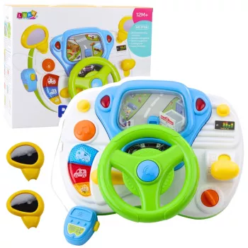 LEAN TOYS Driving Simulator izglītojoša stūre ar interaktīvām skaņām un gaismām