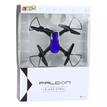 LEAN TOYS Drons sešu asu žiroskops LED gaismas 360° rotācija zils