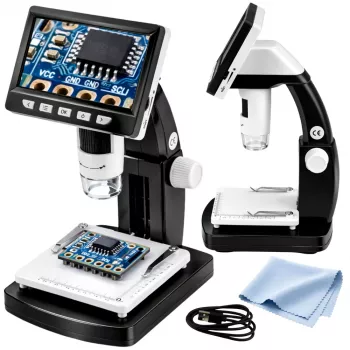 LEAN TOYS Educational Digital Microscope 4.3 Inch LCD Screen USB LED 1000x Magnification