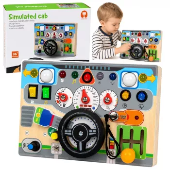 LEAN TOYS Izglītojošs Maniulatīvais Dēlis Simulators Stūre Gaismas Skaņas