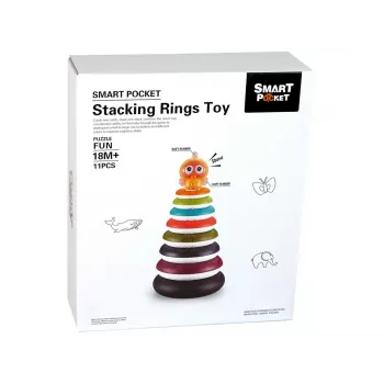 LEAN TOYS Educational Pyramid with Hoops Duckie Wheel