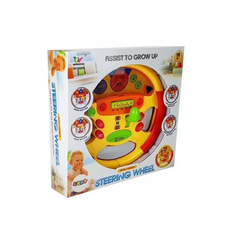 LEAN TOYS Educational Steering Wheel for Baby with Sound and Light Effects