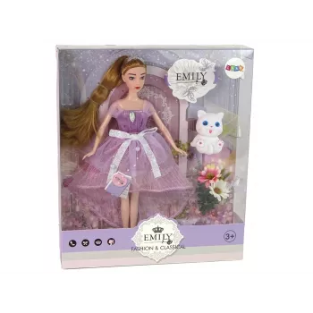 LEAN TOYS Emily Long Hair White Cat Baby Doll