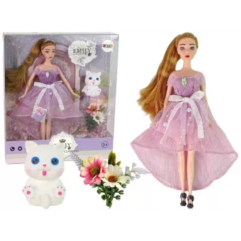 LEAN TOYS Emily Long Hair White Cat Baby Doll