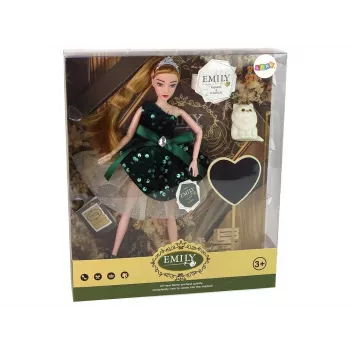 LEAN TOYS Emily Wooden Heart White Cat Baby Doll