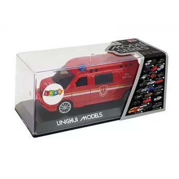 LEAN TOYS Fire Department Auto with Drawstring with Lights and Sound