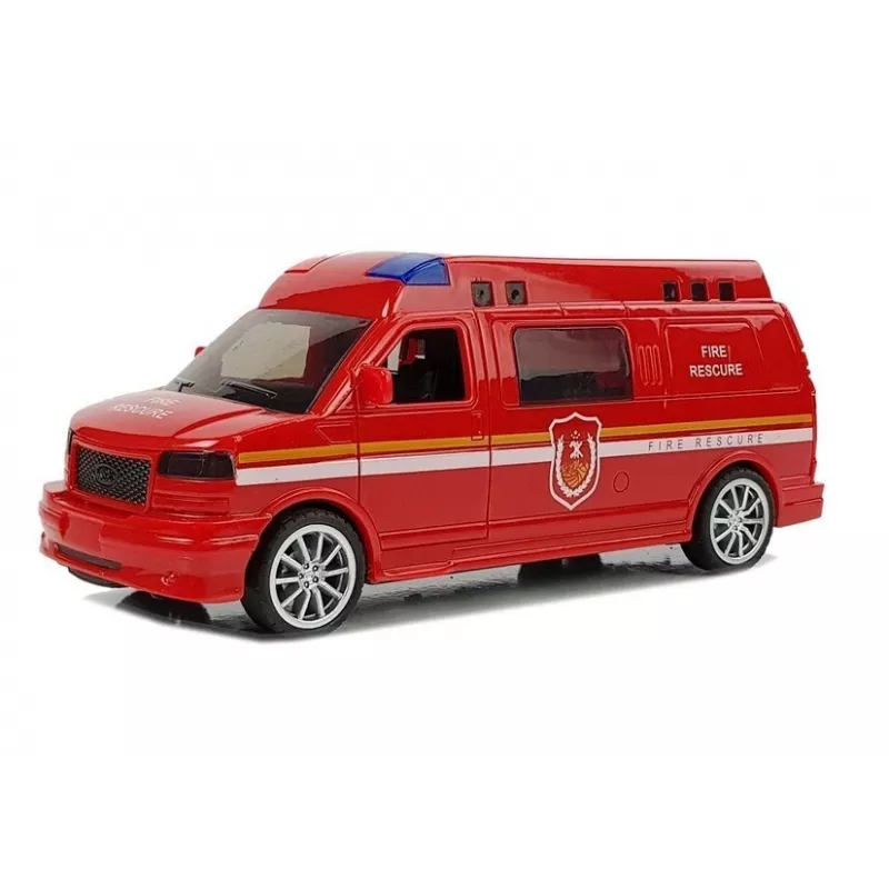 LEAN TOYS Fire Department Auto with Drawstring with Lights and Sound