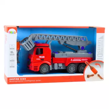 LEAN TOYS Fire Department Truck DIY Screwdriver Red
