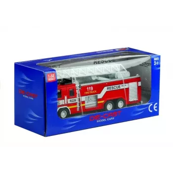 LEAN TOYS Fire Rescue Truck with Ladder 1:32