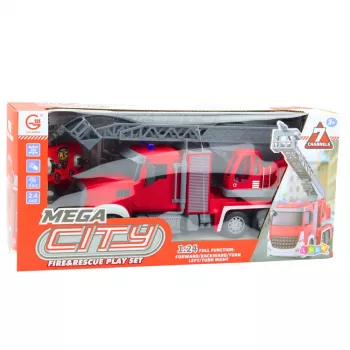 LEAN TOYS ugunsdzēsēju mašīna ar strūklu ūdens liešanas funkciju 1:24 RC transportlīdzeklis