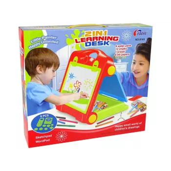 LEAN TOYS Foldable 2in1 Blackboard Suitcase - Chalk & Marker