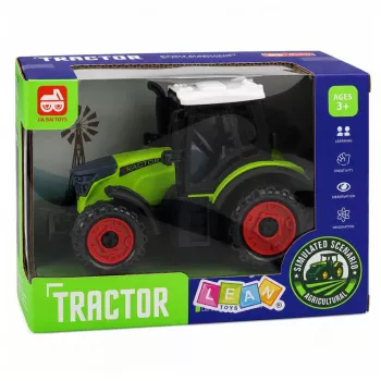 LEAN TOYS Green 15 cm Farm Traktors ar berzes piedziņu