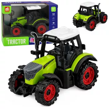 LEAN TOYS Green 15 cm Farm Traktors ar berzes piedziņu