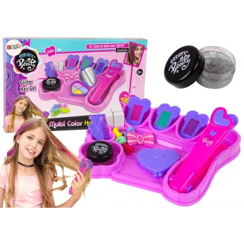 LEAN TOYS Hair Styling Kit Straightener ar krāsainiem krītiņiem šķipsnām + matu aksesuāri