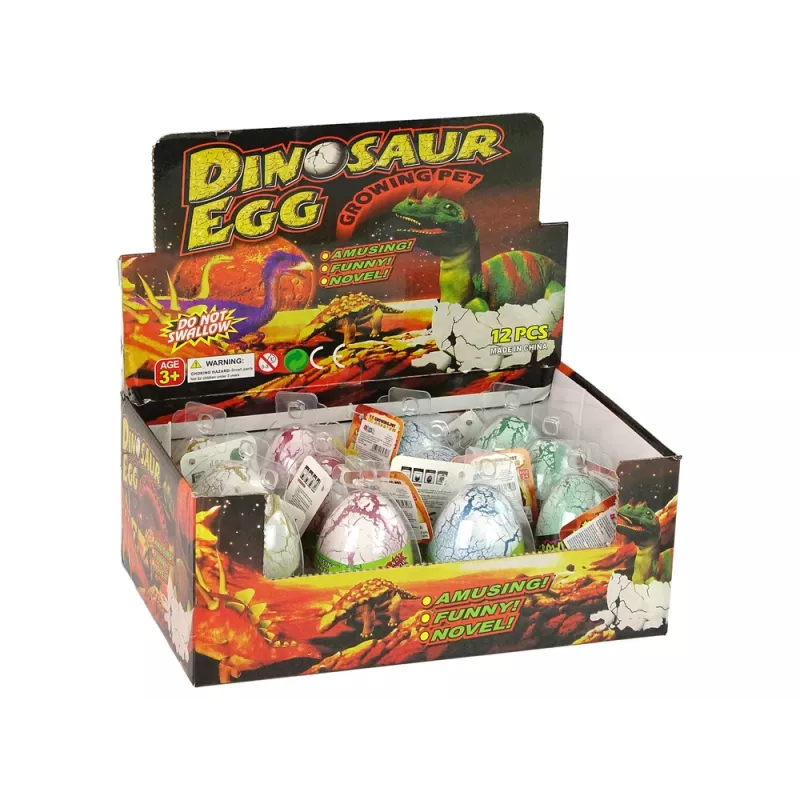 LEAN TOYS Hatching Magic Dinosaur Egg Growing 6 cm White