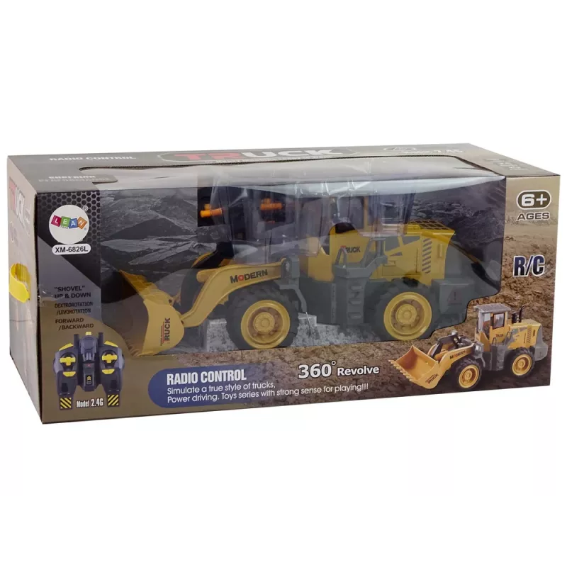 LEAN TOYS Huge Excavator R/C Loader Remote-Controlled 360-Degree Rotation LED Lights