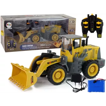 LEAN TOYS Huge Excavator R/C Loader Remote-Controlled 360-Degree Rotation LED Lights