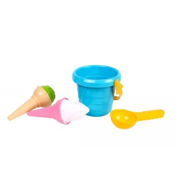 LEAN TOYS Ice Cream Sand Set Blue Bucket Spoon 5736