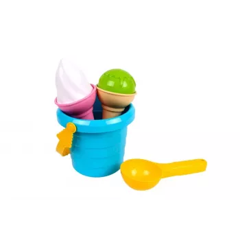 LEAN TOYS Ice Cream Sand Set Blue Bucket Spoon 5736
