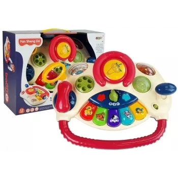LEAN TOYS Interactive Baby Steering Wheel Piano Animal Sounds Phone